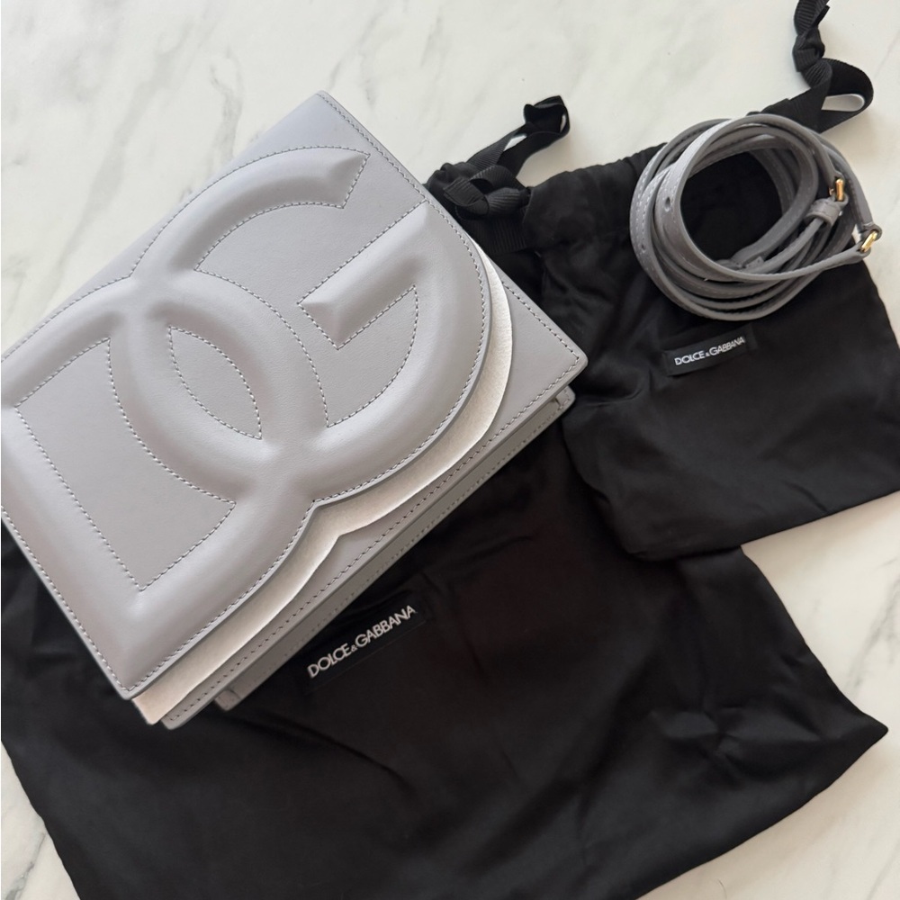 Dolce & Gabbana Light Gray Logo Crossbody bag- BRAND NEW with dust bag!
